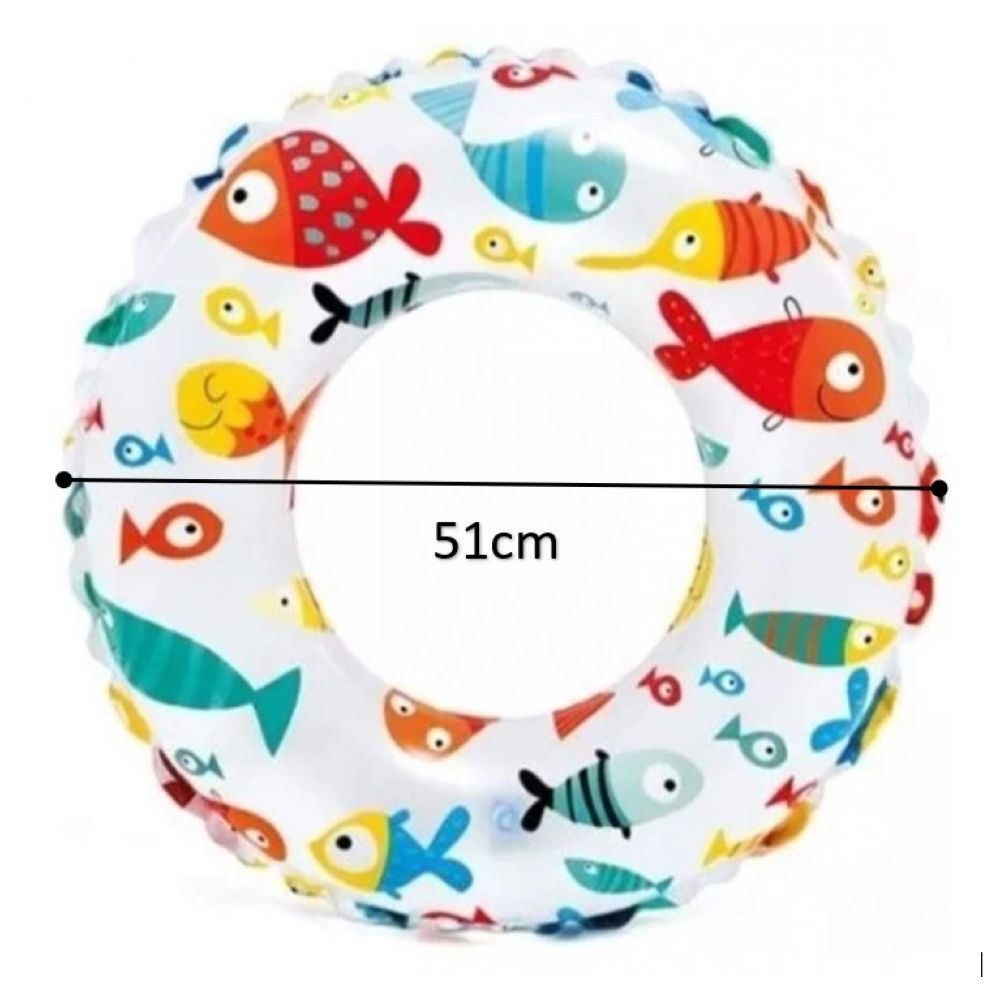 Buddiez - Inflatable Swimming Ring - Fishes Print - 51 cm