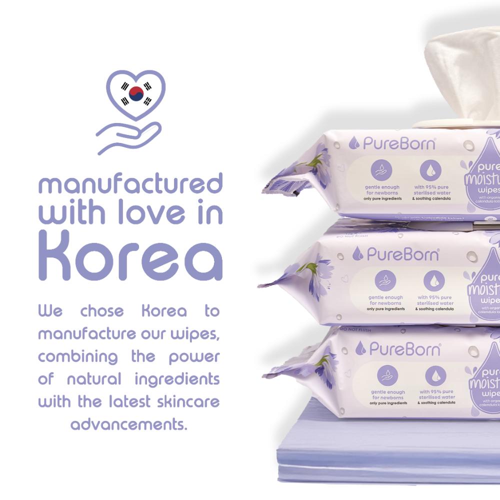 Pureborn - Pure Moisture Baby Wipes - 60's x 9 (540pcs)