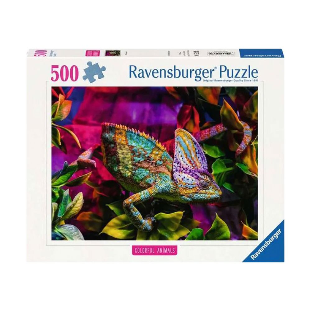 Ravensburger Chameleon Jigsaw Puzzle - Vibrant Tropical Reptile Nature - 500 Pcs