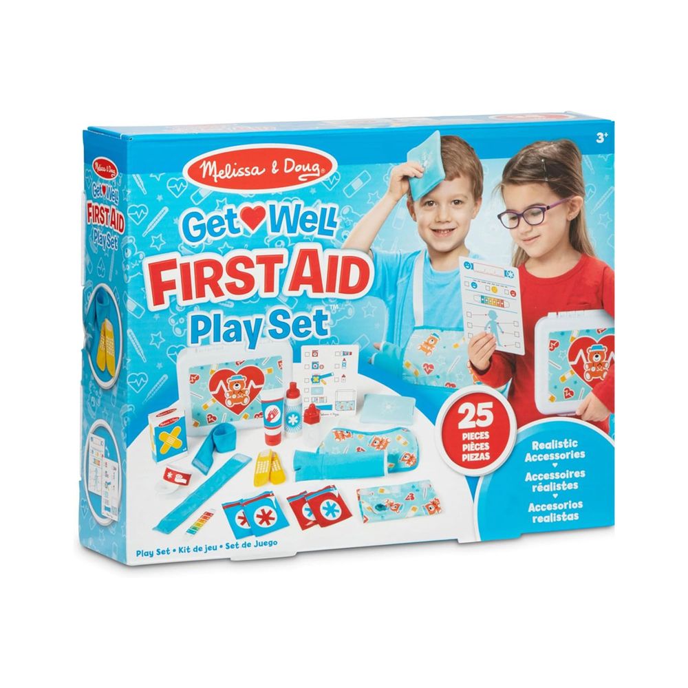 Melissa & Doug Get Well First Aid Kit Pretend Playset - Multicolor - 25 Pcs