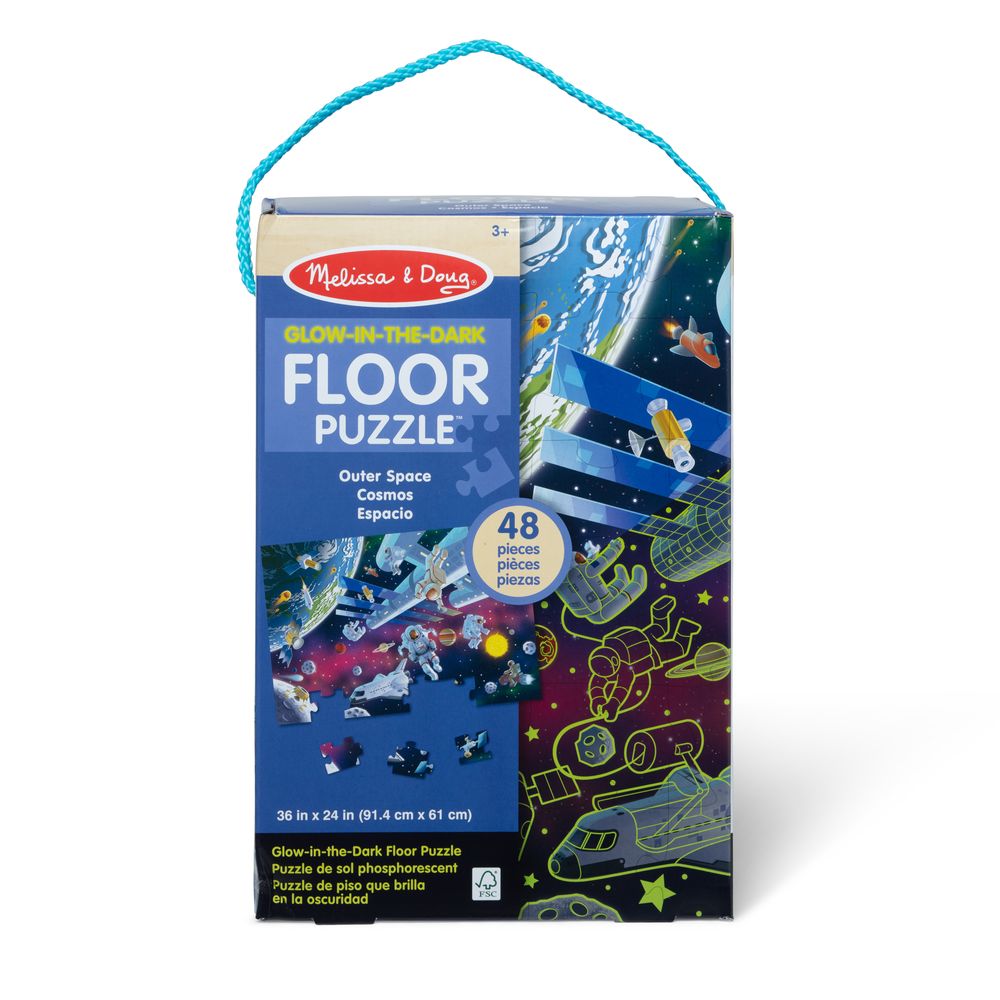 Melissa & Doug Glow-In-The-Dark Floor Puzzle - Outer Space - 48 Pcs