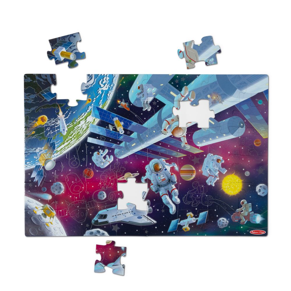 Melissa & Doug Glow-In-The-Dark Floor Puzzle - Outer Space - 48 Pcs