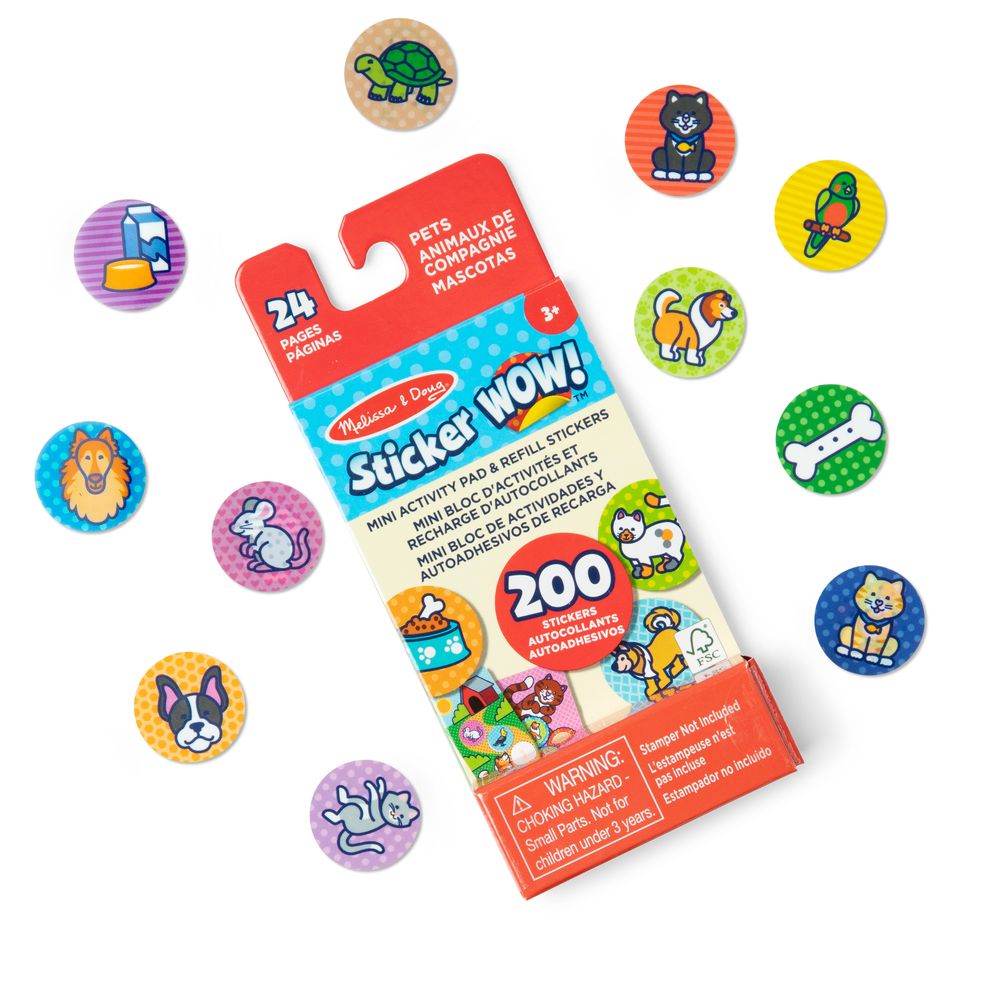 Melissa & Doug Sticker Wow! Mini Activity Pad & Refill Stickers - Pets