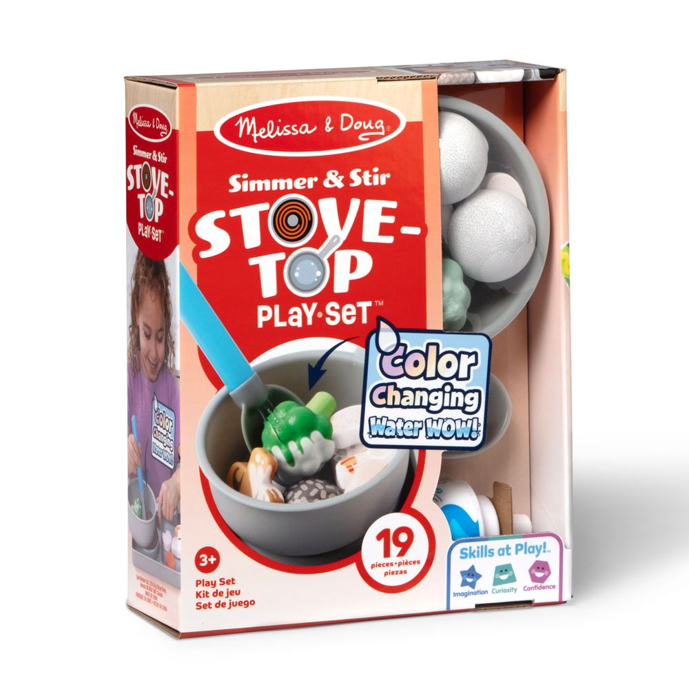 Melissa & Doug Simmer & Stir Stovetop Pretend Playset - Multicolor - 19 Pcs