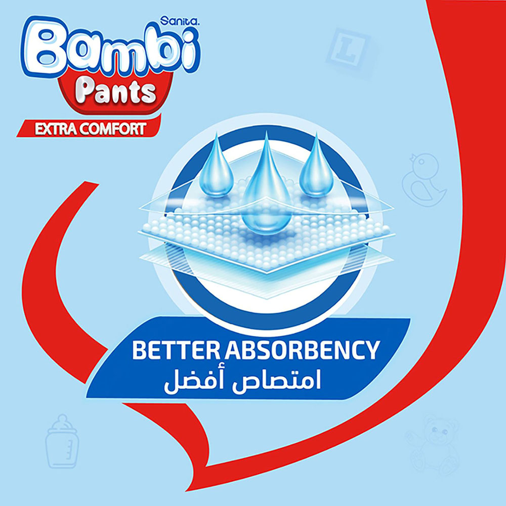 Sanita Bambi - Diaper Pants - Size 5 - 12-18kg - XL - Pack of 3 - 132 pcs