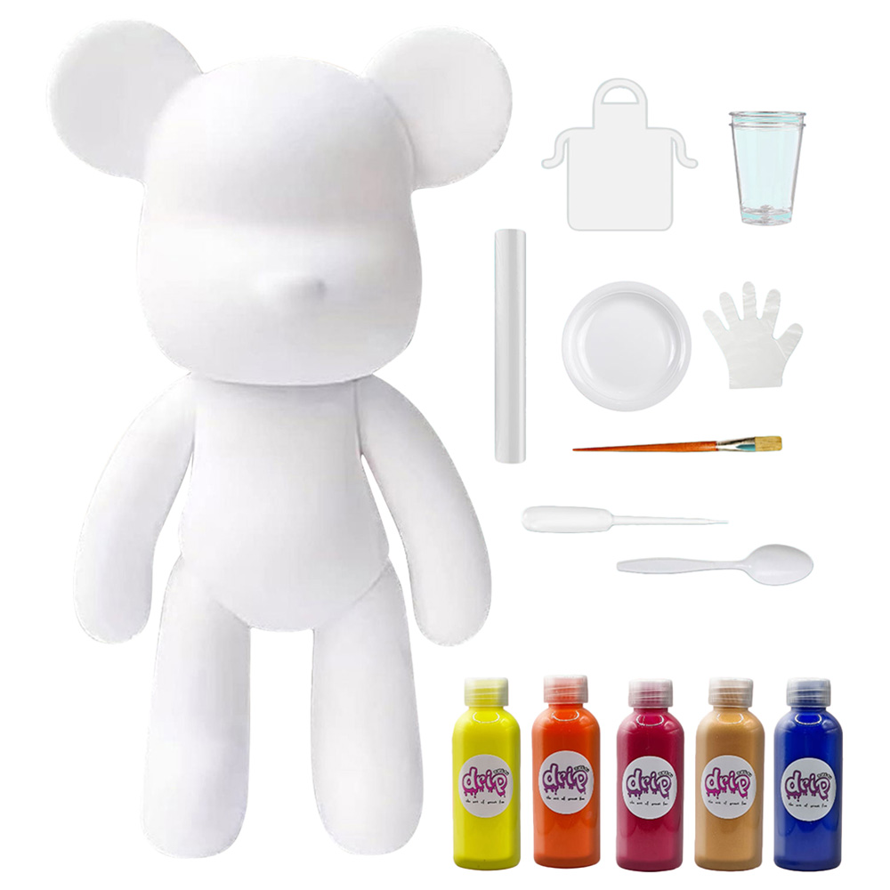 Dubai Drip Art - DIY Fluid Painting Bear Complete Craft Kit - 33 cm