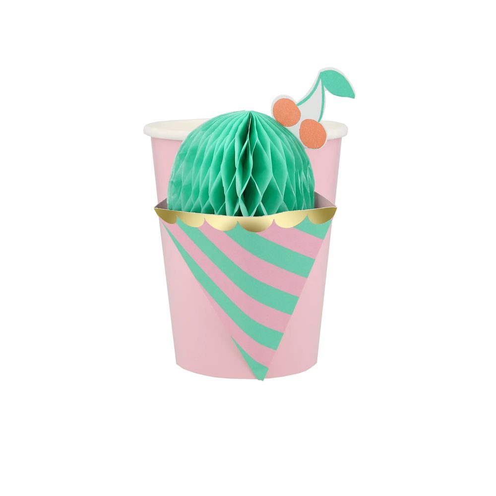Meri Meri - Ice Cream Cups - Multicolor - 8 Pcs - 266 ml