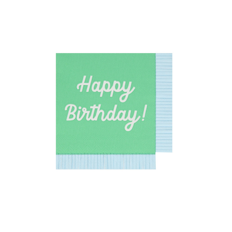 Meri Meri - Mixed Happy Birthday Napkins - 16 Pcs - Small
