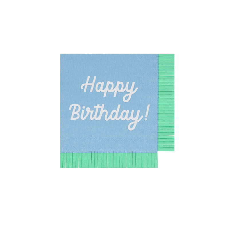 Meri Meri - Mixed Happy Birthday Napkins - 16 Pcs - Small
