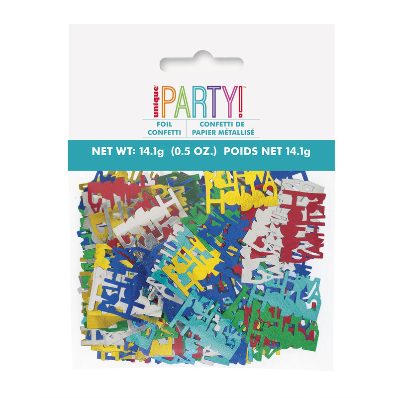 Unique - Happy Birthday Foil Confetti - Multicolor - 14.1 gm