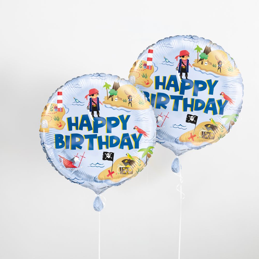 Unique - Ahoy Pirate Round Foil Birthday Balloon - Multicolor - 45.7 cm