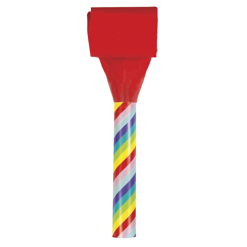 Unique - Stripe Candy Cane Party Blowouts - Multicolor - 8 Pcs