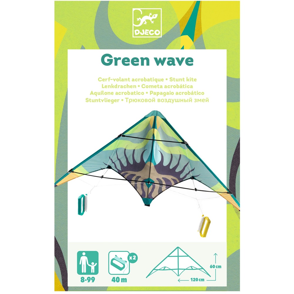 Djeco - Green Wave Stunt Kite