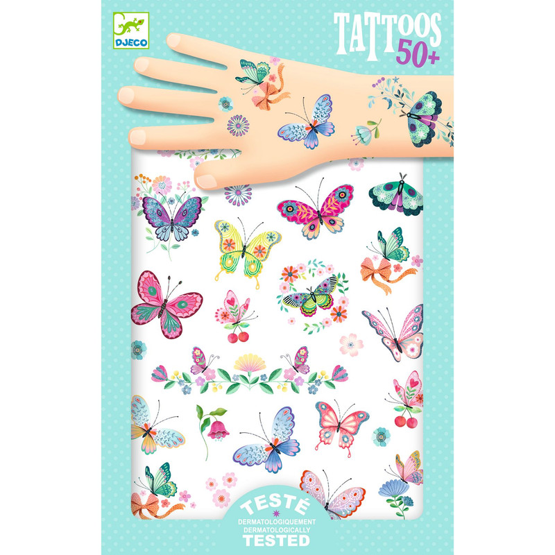 Djeco - Dream Butterflies Temporary Tattoos -50+ Pcs