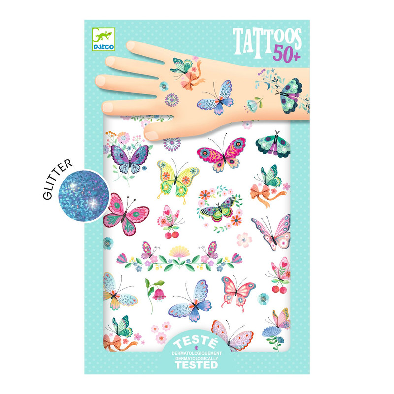Djeco - Dream Butterflies Temporary Tattoos -50+ Pcs
