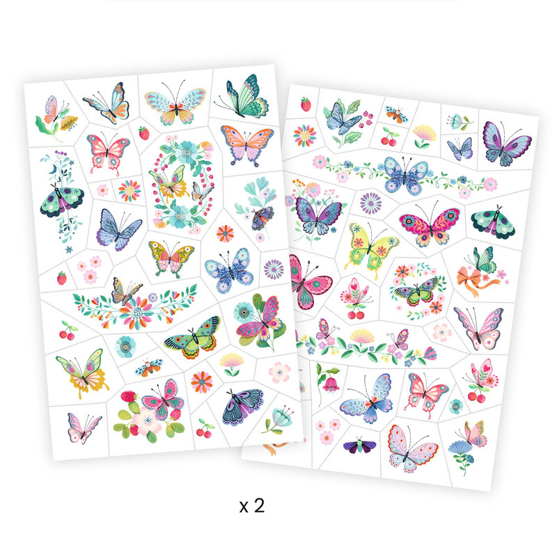 Djeco - Dream Butterflies Temporary Tattoos -50+ Pcs