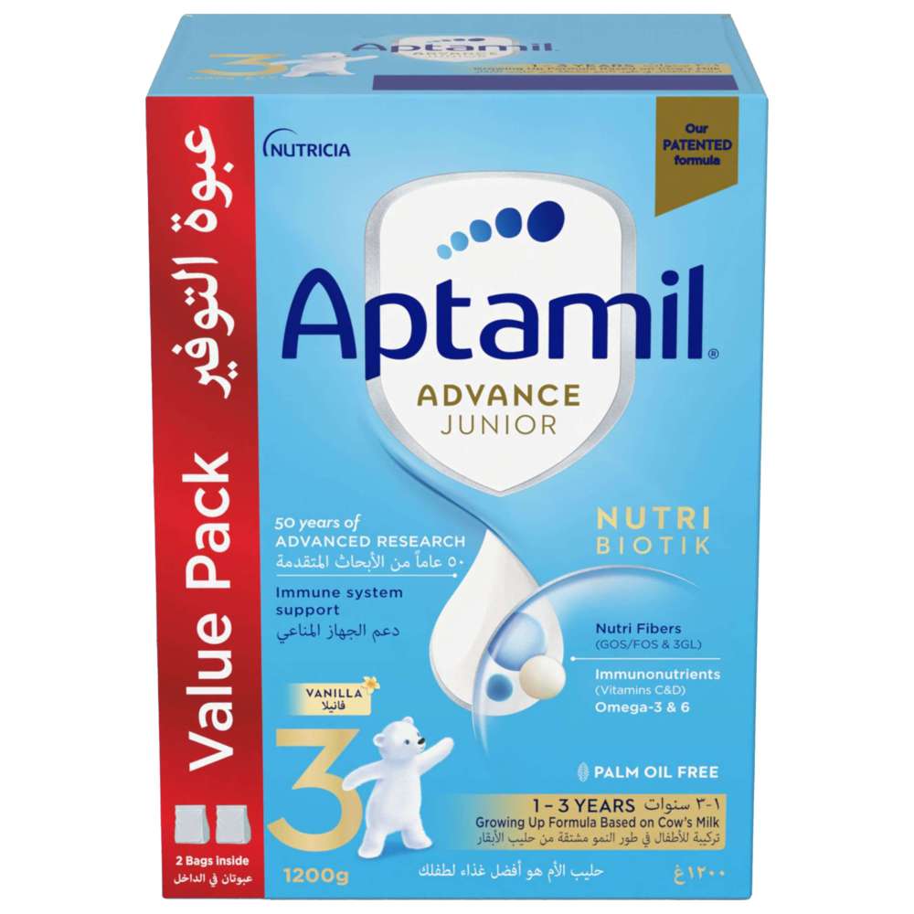 Aptamil - Advance Junior 3 Palm Oil Free Milk Formula - 1.2 Kg