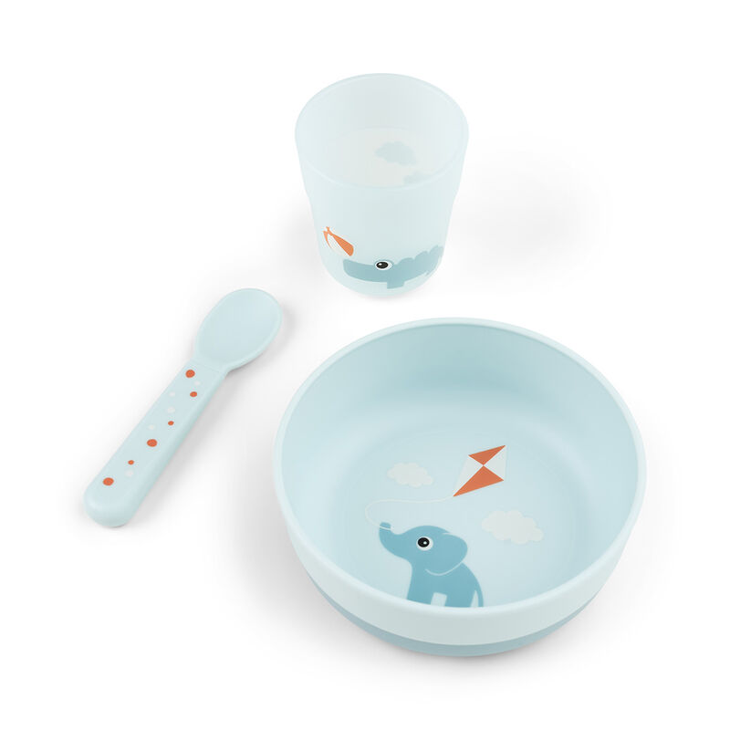 Done By Deer - Foodie First Meal Set - 3 Pcs - Playground - Blue