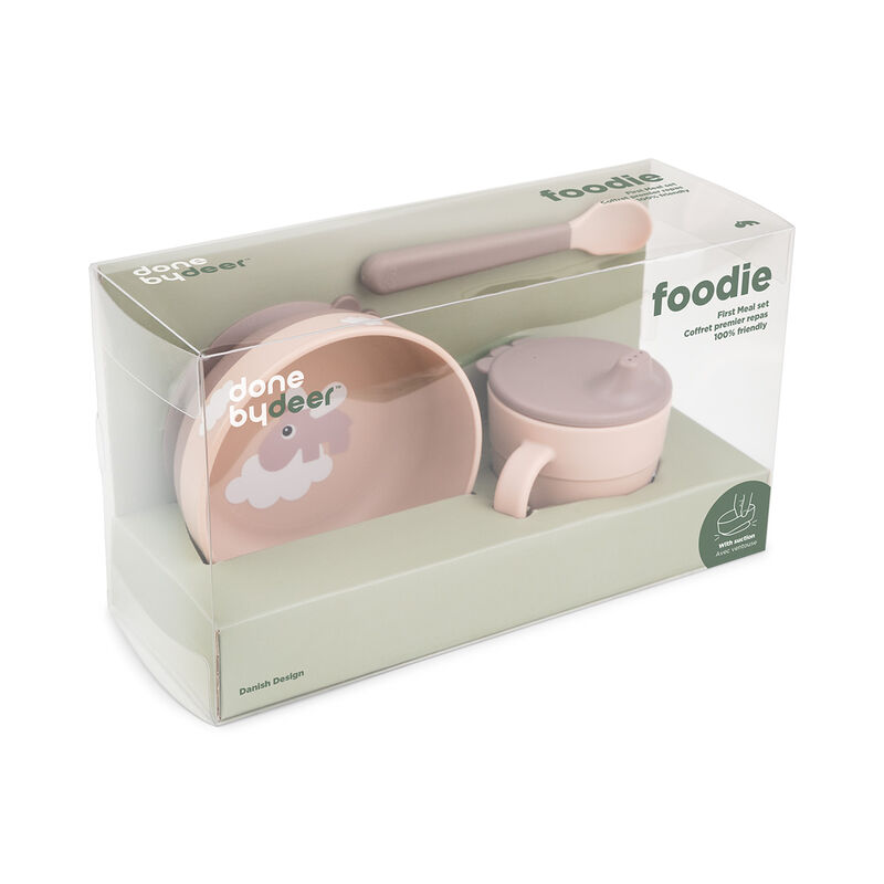 Done By Deer - Foodie First Meal Set - 3 Pcs - Happy Clouds - Powder