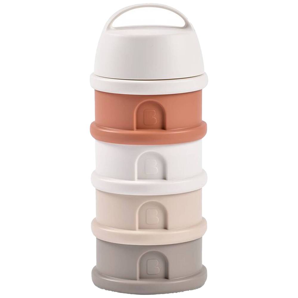 Beaba - Formula Milk Container 4 Compartments - Cotton White Terracotta
