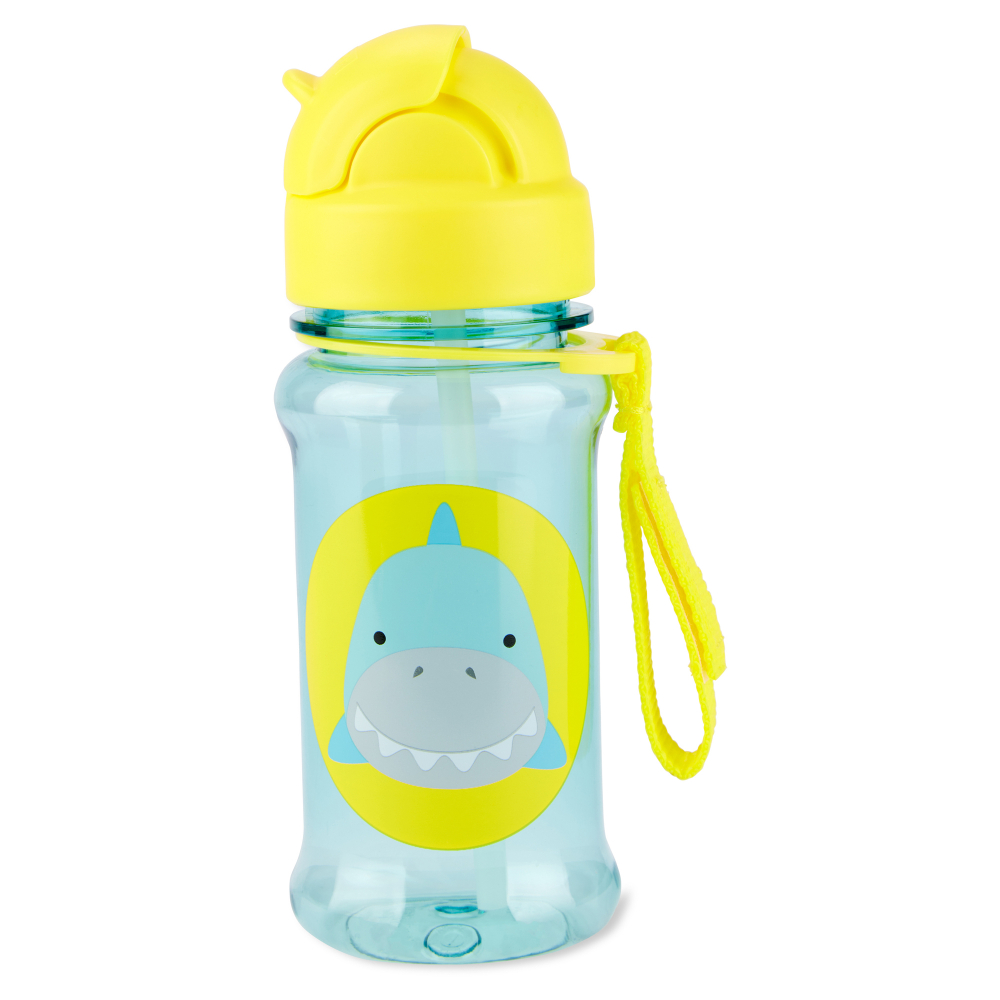 Skiphop - Zoo Tritan Kids Straw Bottle - Shark - 355ml