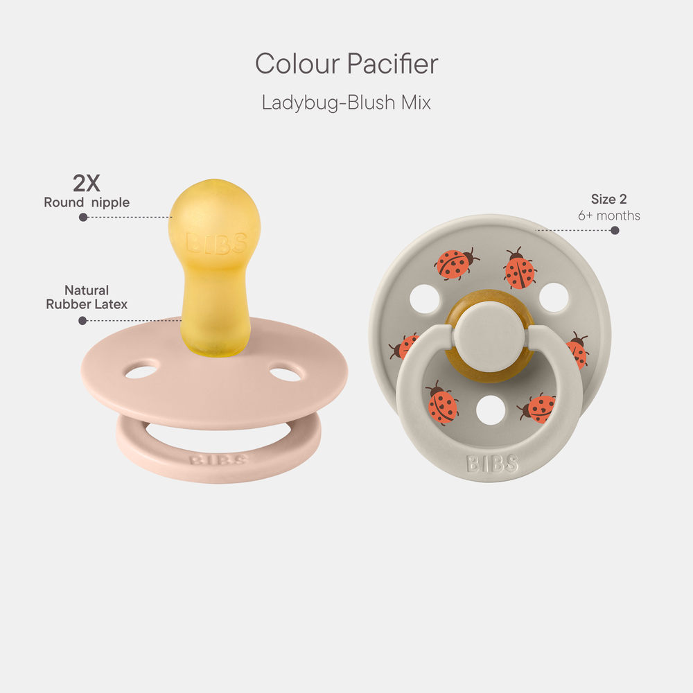 Bibs - Pacifier Studio Ladybug Latex Size 2 Blush - 2pcs
