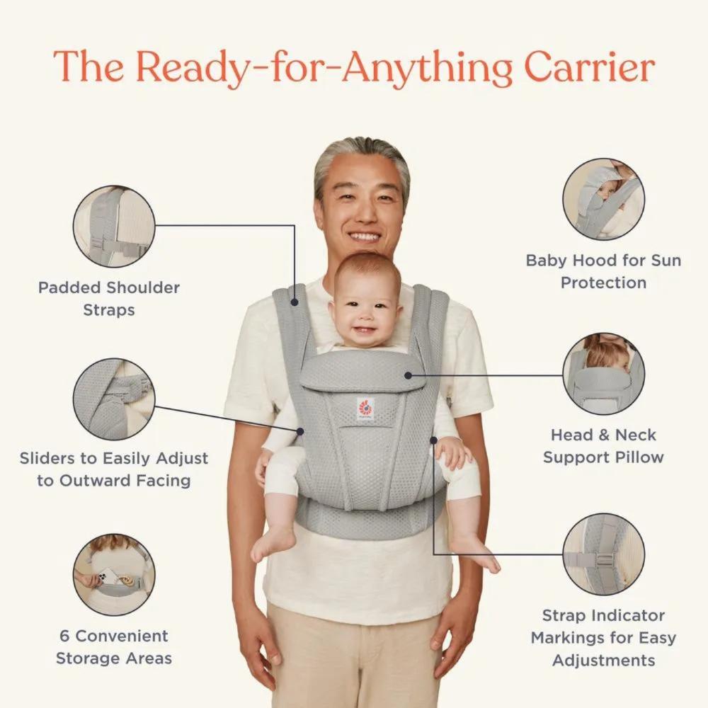 Ergobaby Omni Deluxe Mesh Newborn Baby Carrier - Soft Taupe