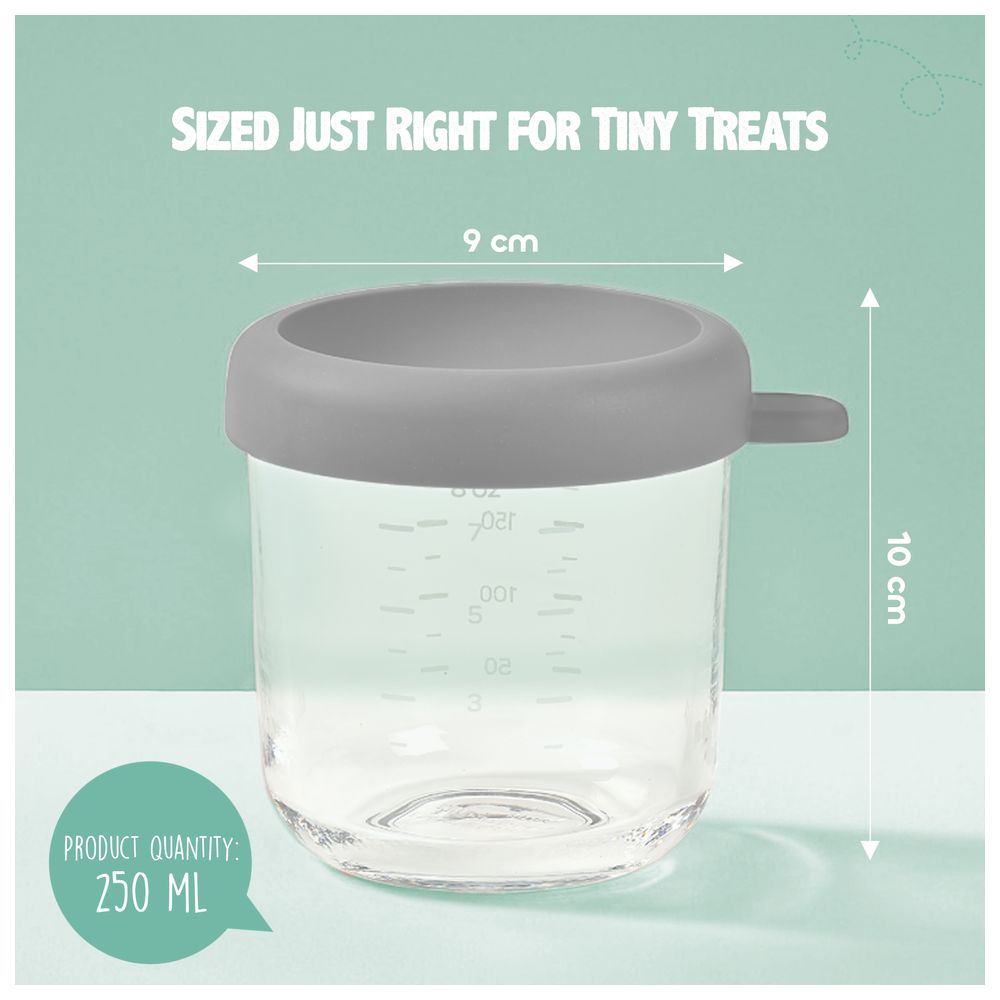 Beaba Conservative Glass Food Containers - Sage Green/Gazelle - 250 ml - 2pcs