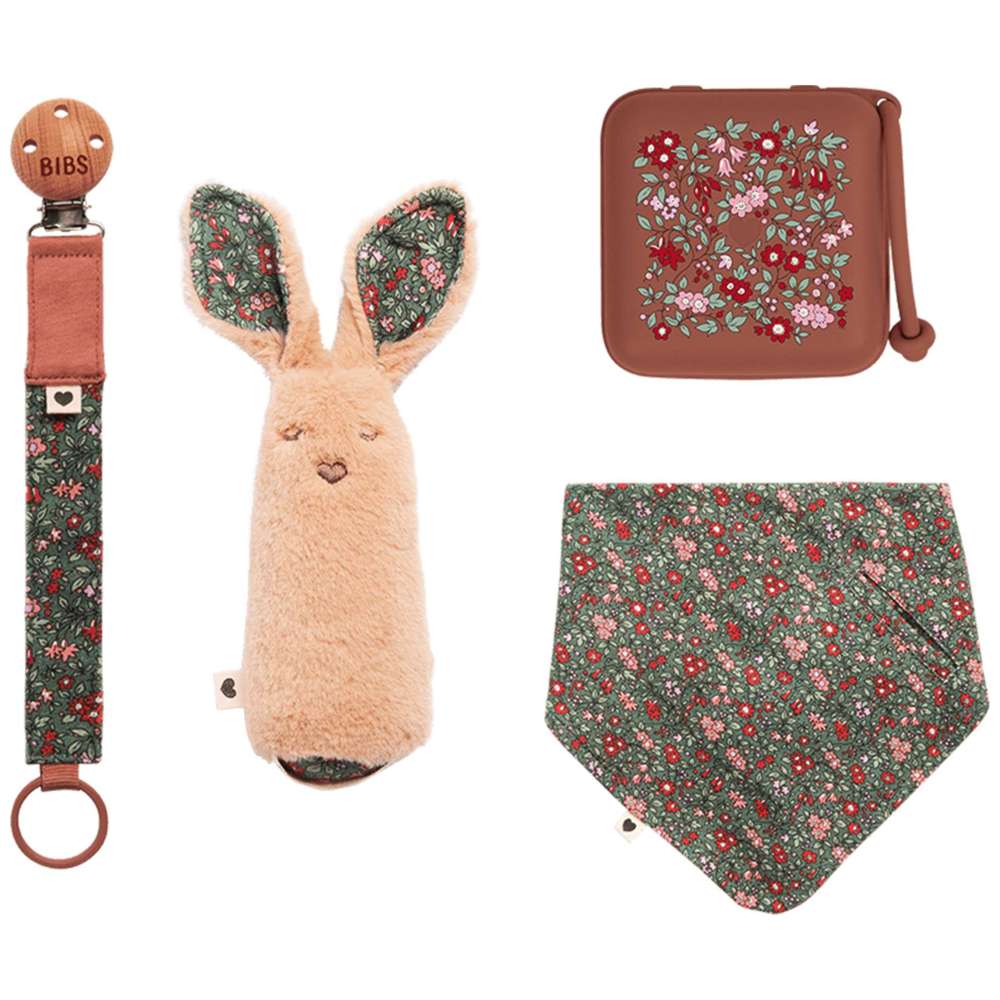 Bibs - Liberty Christmas Baby Set - Chamomile Lawn - Woodchuck - 4 Pcs