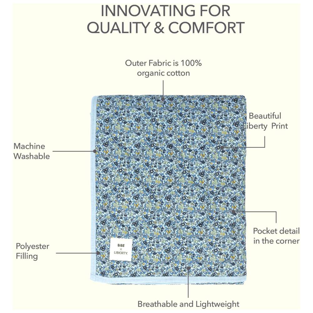 Bibs - Liberty Quilted Blanket - Chamomile Lawn - Baby Blue