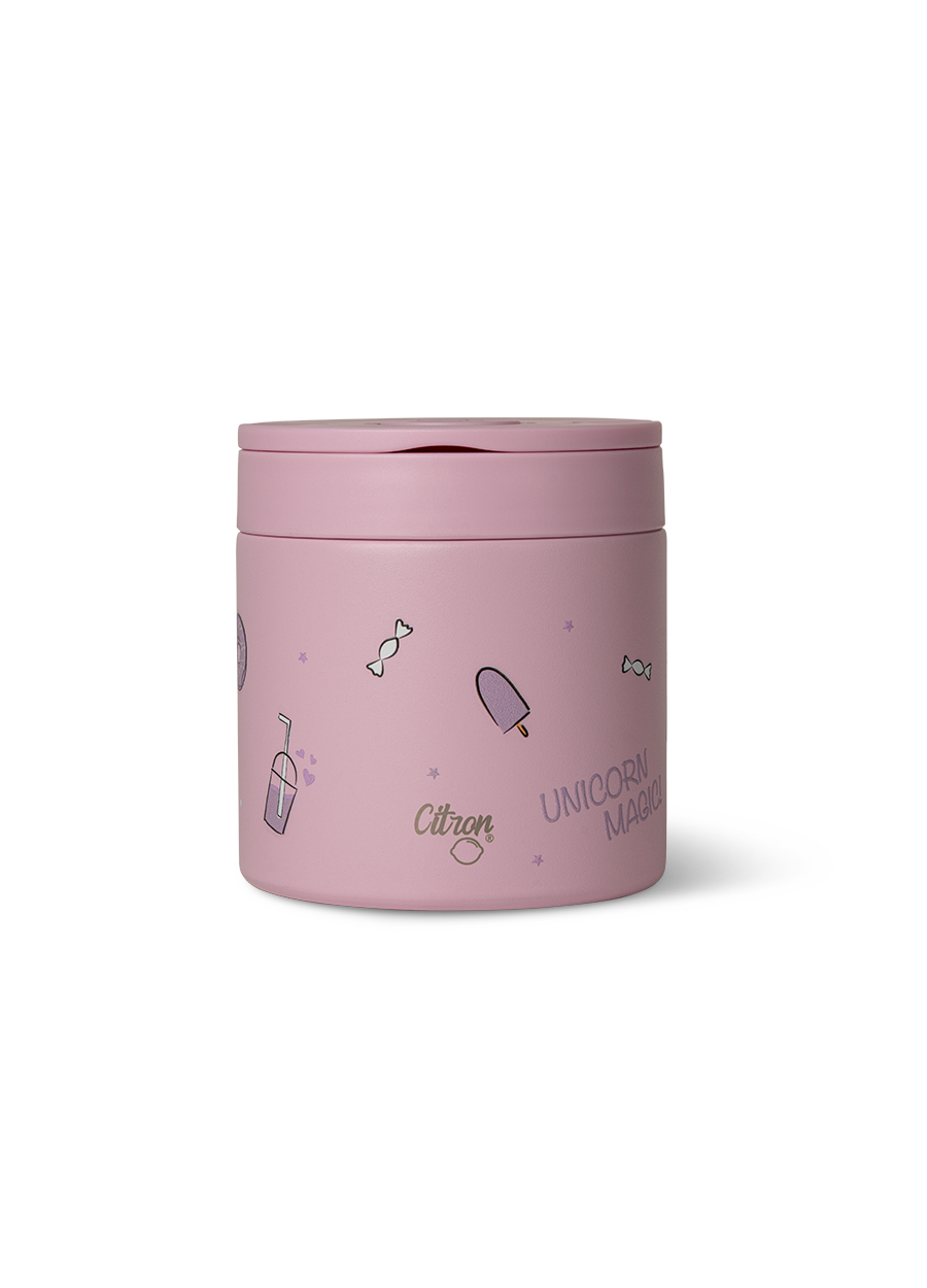Citron - Stormy Unicorn Stainless Steel Food Jar - Pink - 350ml