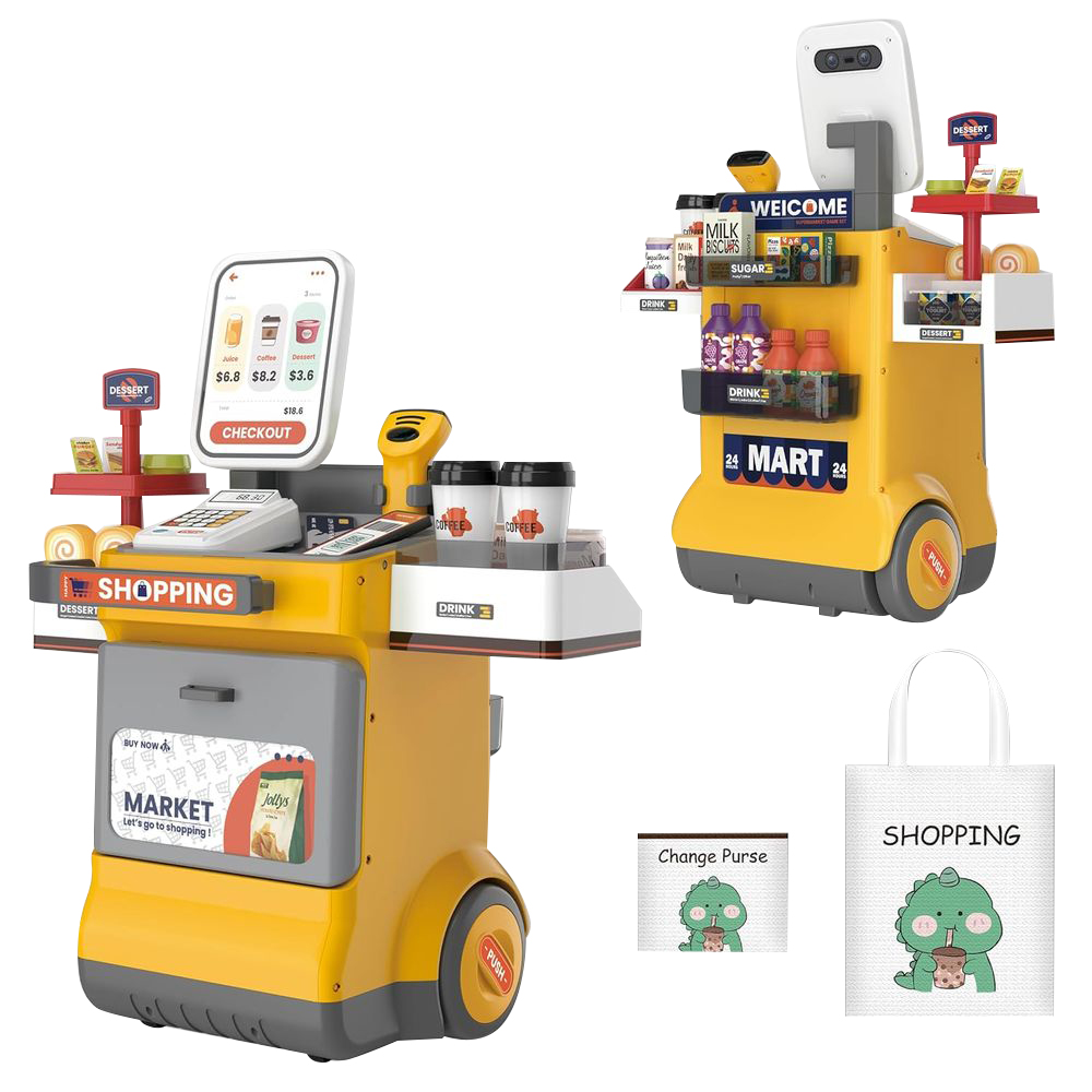 Little Angel Kids Smart Shopping Cart Toy With Scanner - 48Pcs