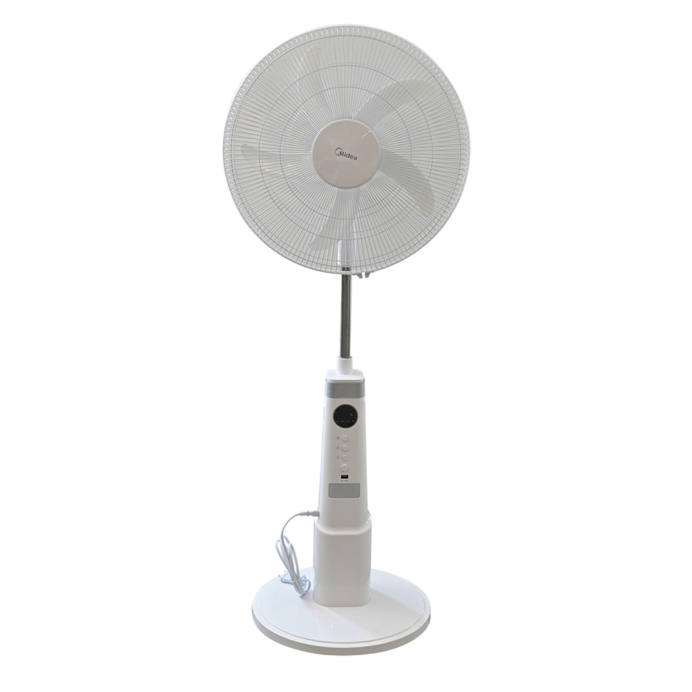 Midea - Rechargeable Stand Fan With Remote - White - 12-inch