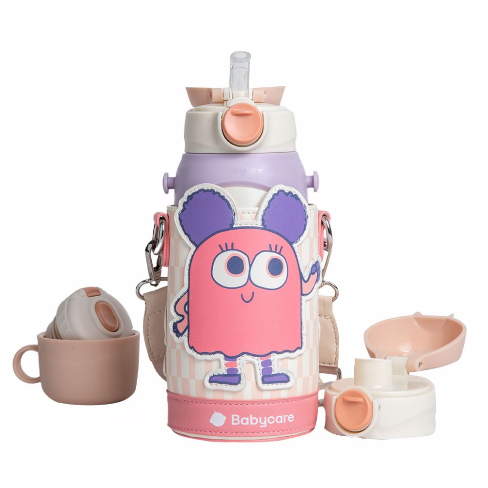 Babycare - 3 - in - 1 Vacuum Bottle With Straw - Pink Lady - 600ml