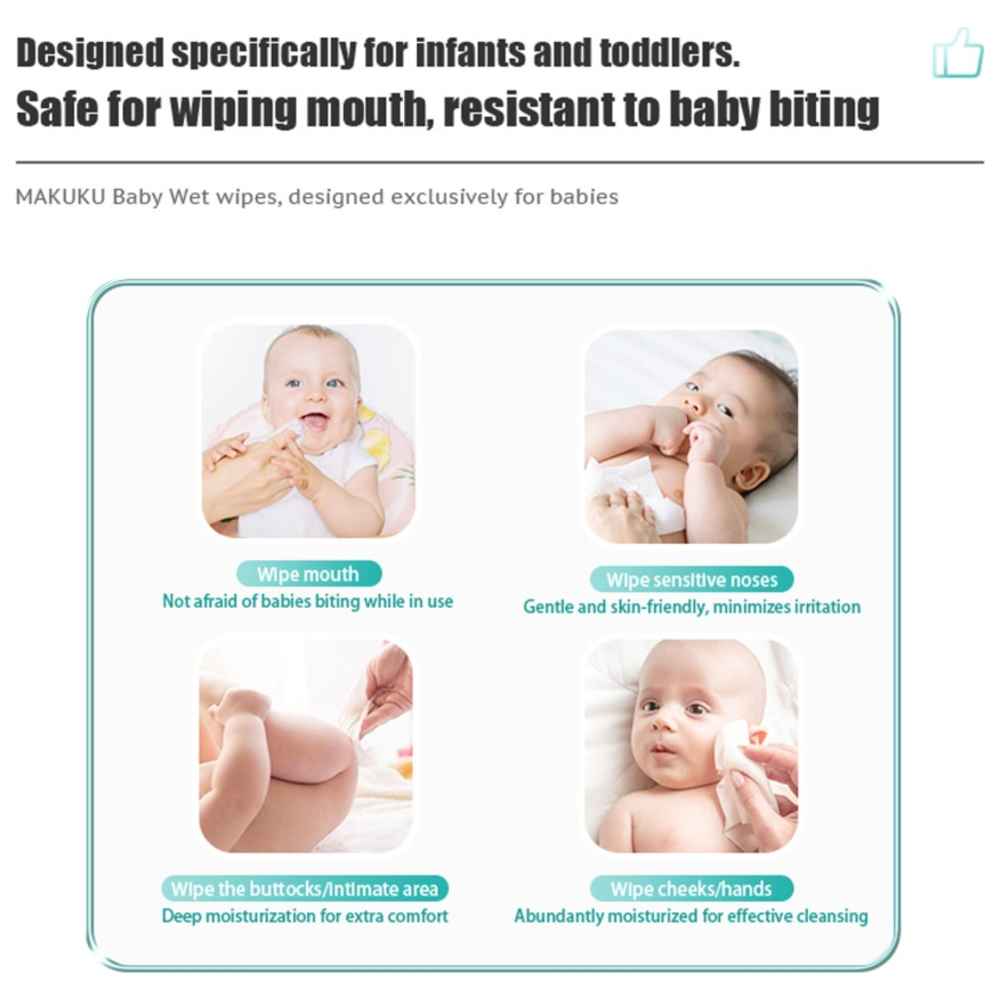 Makuku - 99% Water Based Baby Wet Wipes Wipes - 60pcs