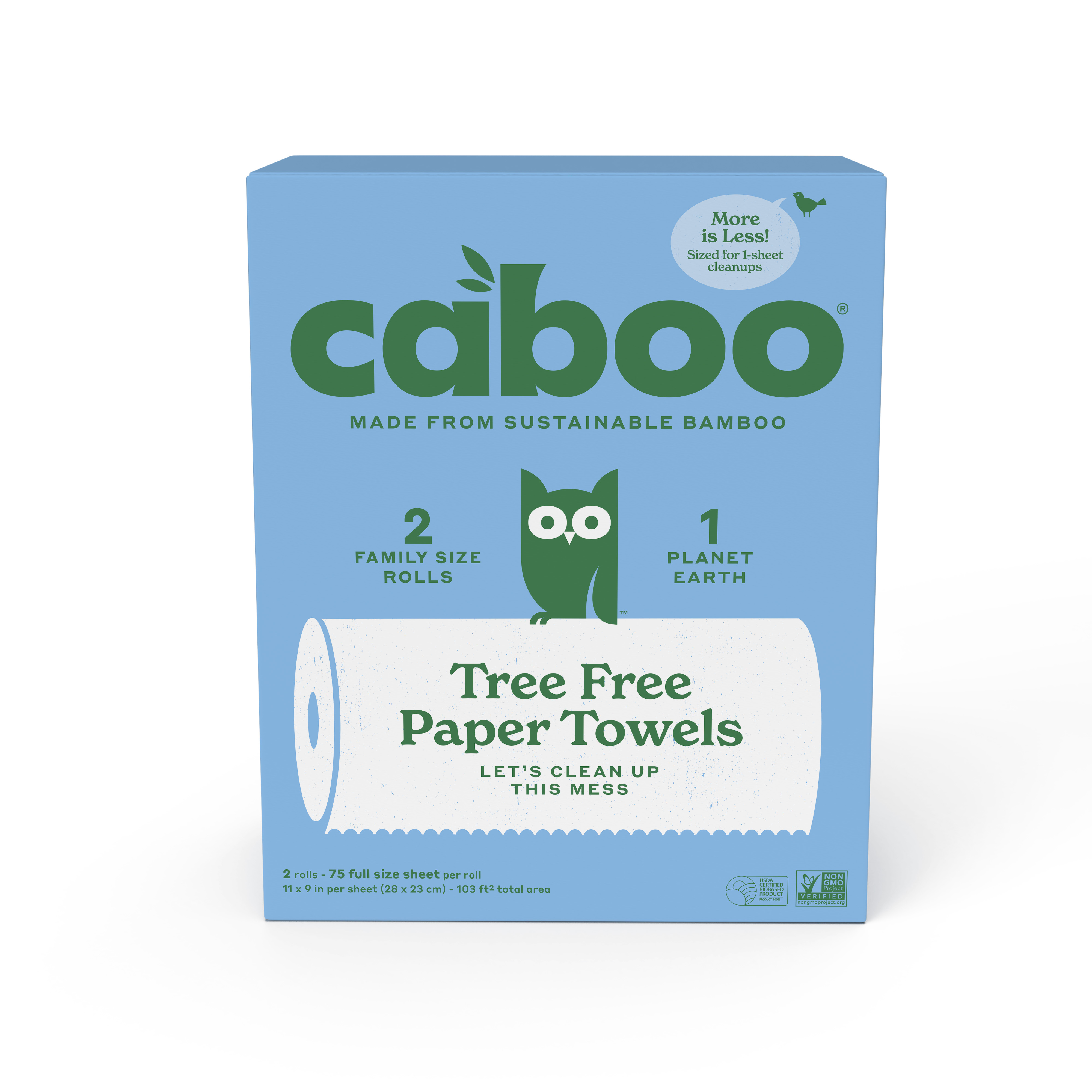 Caboo - Bamboo Tree Free Paper Towel - Pack of 2 - 75 Sheets