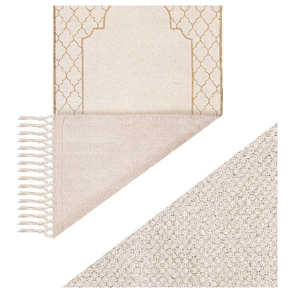 Khamsa Comfort Kids Muslim Prayer Mat With Padding - Tan - 55x110cm