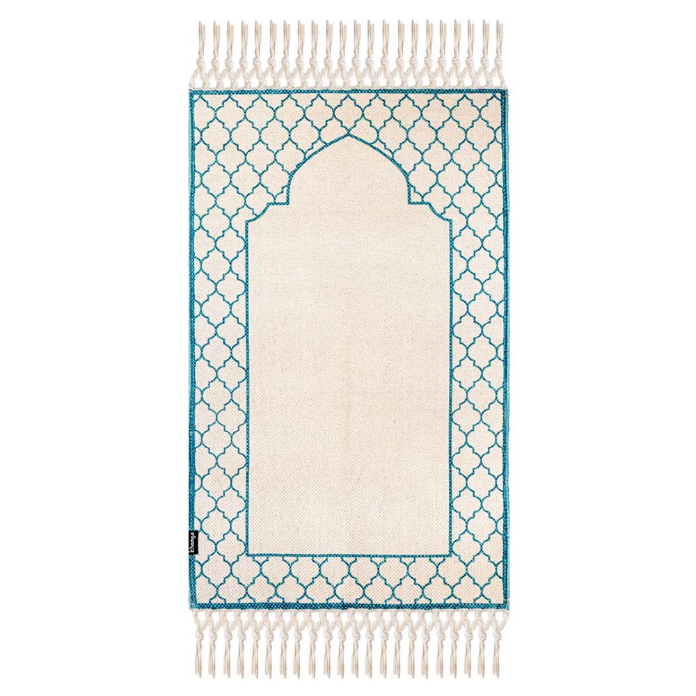Khamsa Arabic Style Azraq Prayer Mat For Children 100% Cotton - Grey