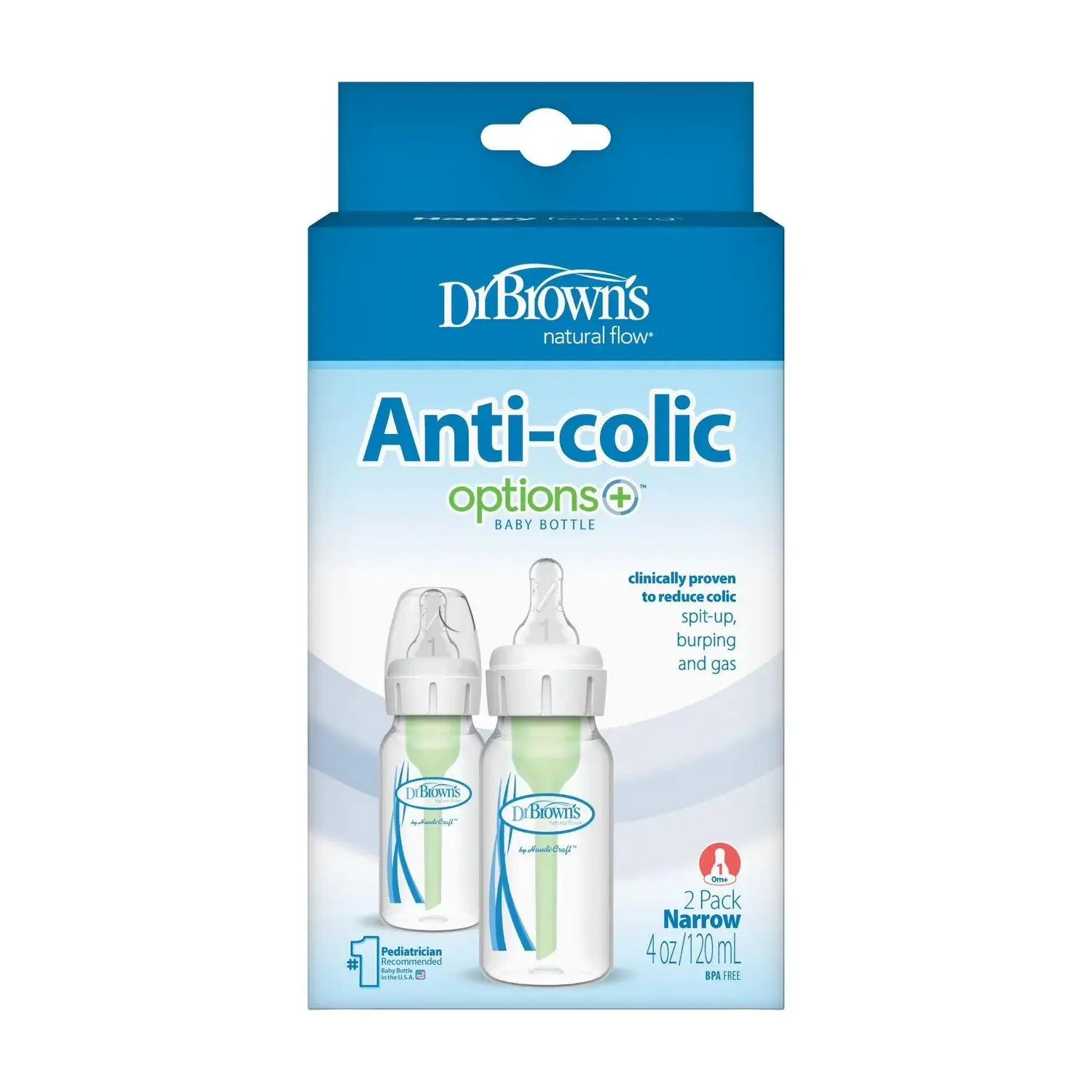 Dr. Browns - Narrow Anti-colic Options+ Baby Bottle 120ml - Pack of 2