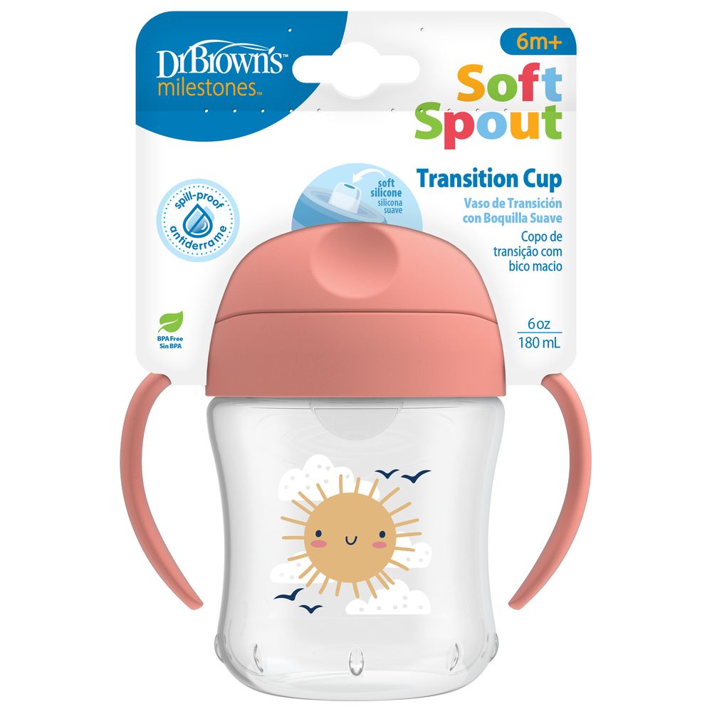 Dr. Brown's Soft-Spout Transition Cup with Handles - Sunshine - 180 ml