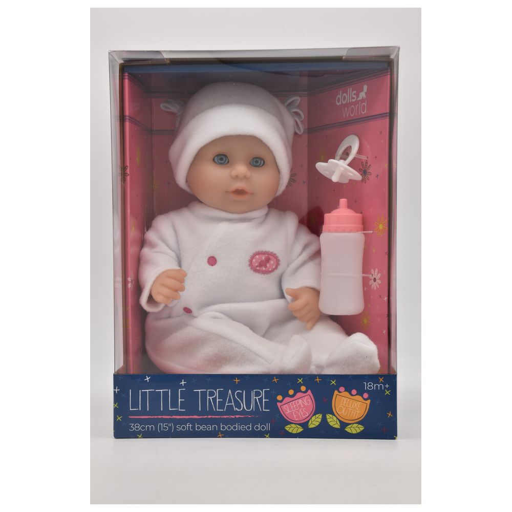 Dollsworld - Little Treasure Baby Doll - White - 38 cm - 3 Pcs