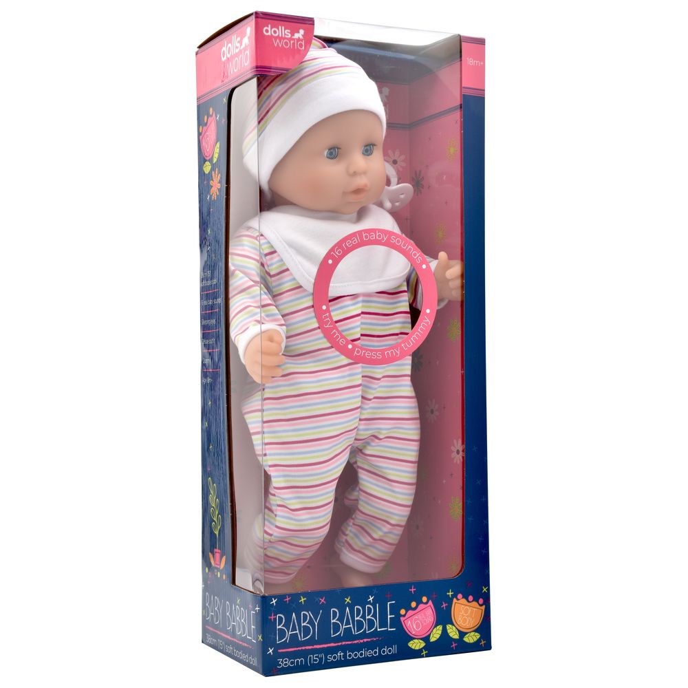 Dollsworld - Baby Babble Soft Bodied Doll - 38 cm - 2 Pcs