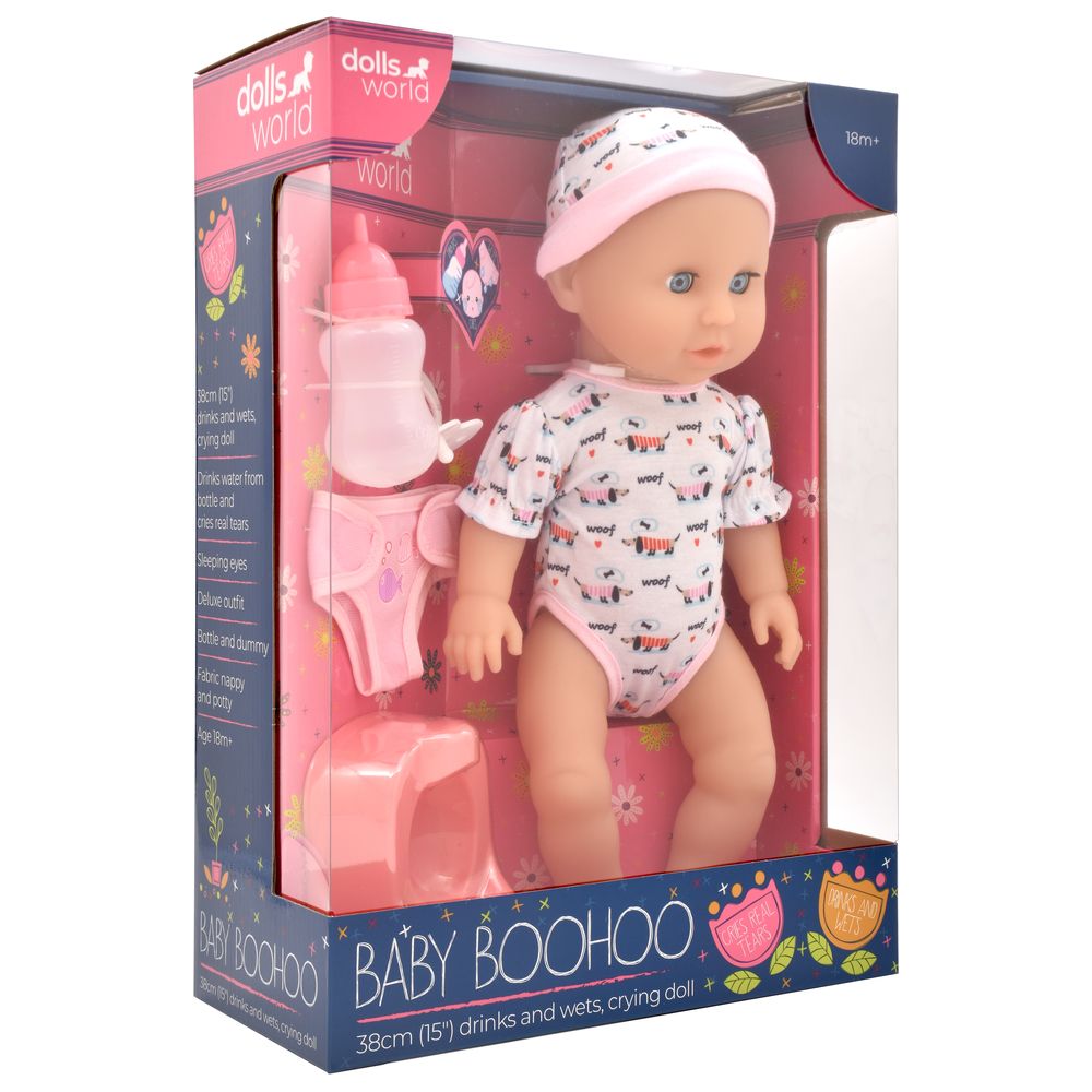 Dollsworld - Baby Bohoo Crying Baby Doll Playset - 5 Pcs
