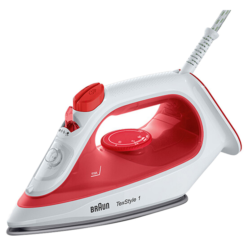 Braun TexStyle 1 Steam Iron - Red/White - 1900 W