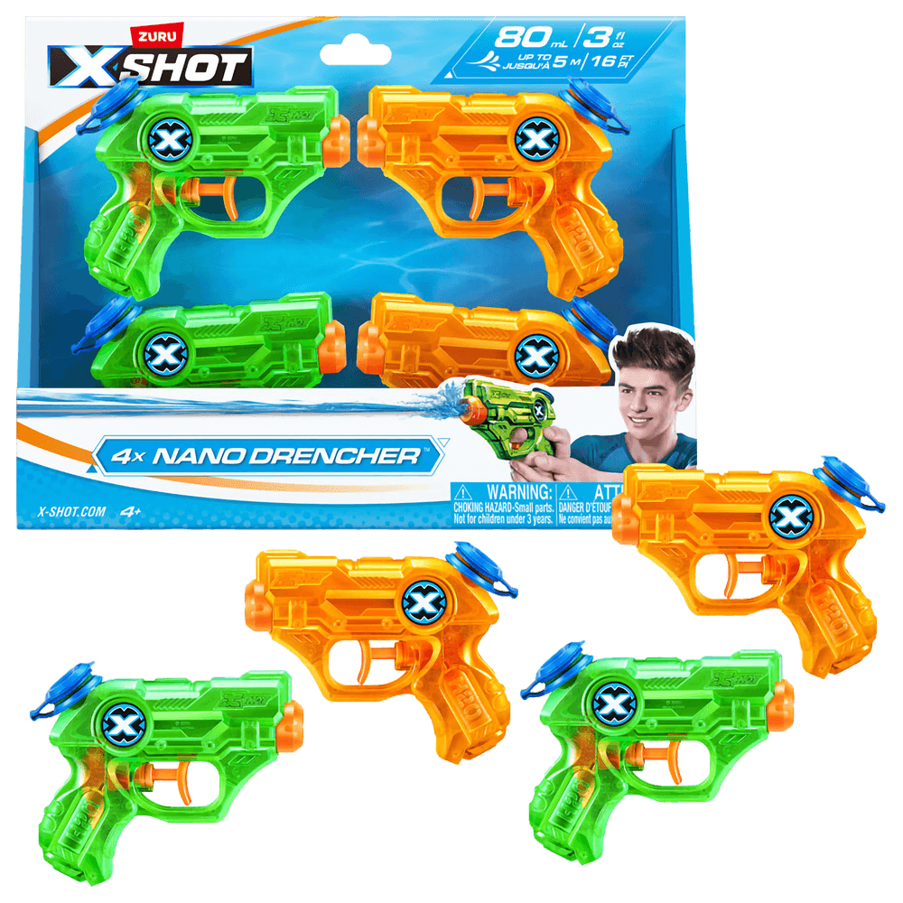 X-Shot - Nano Drencher Water Blaster - Multicolor - 4 Pcs