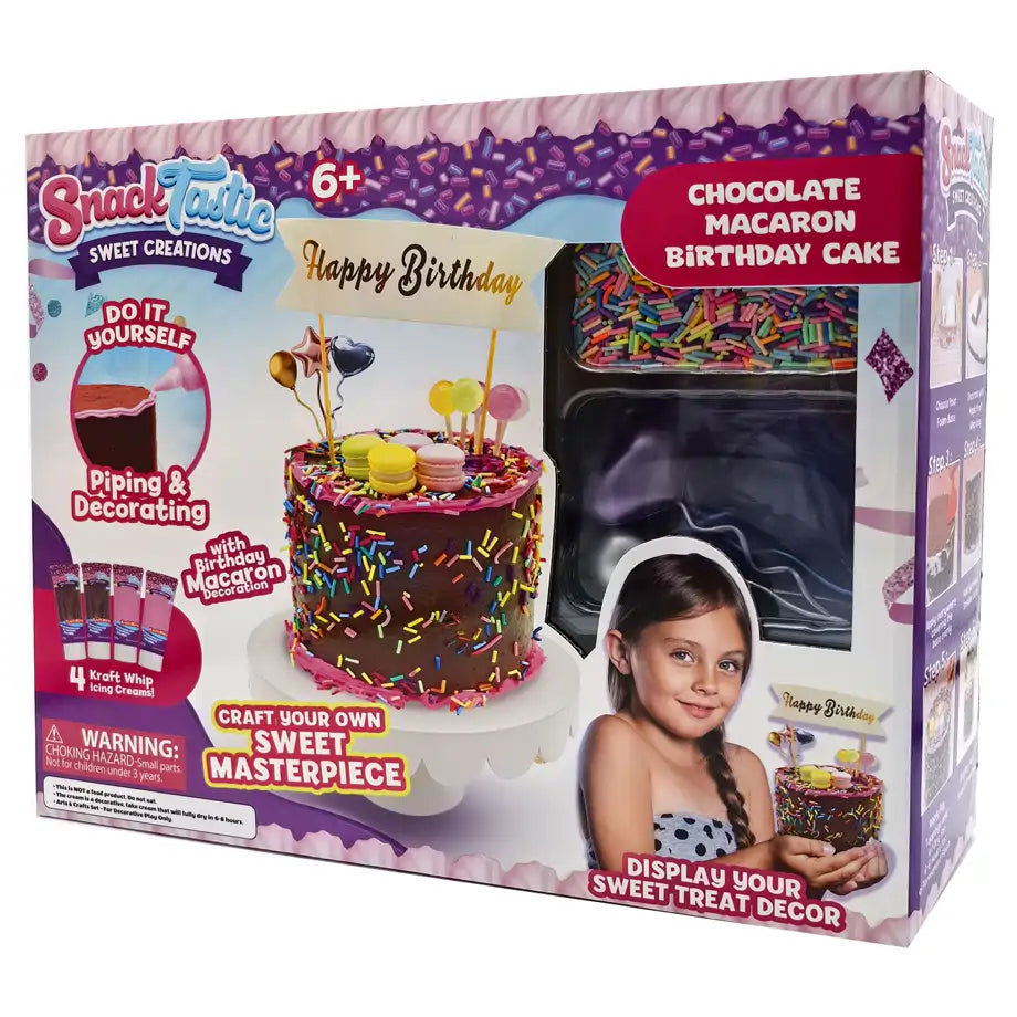 Snack Tastic - Sweet Creations DIY Kit - Chocolate Macaron Birthday Cake