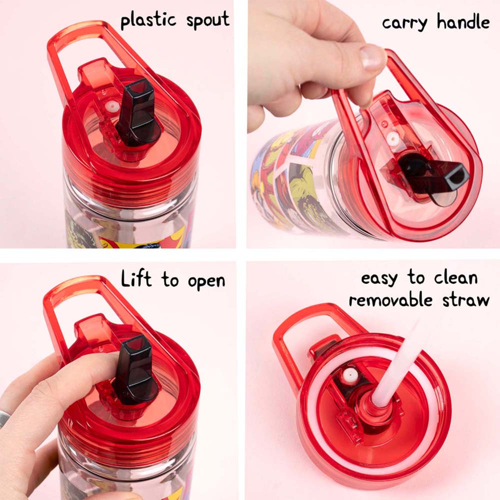 Fringoo - Plastic Bottle With Straw - Avengers - 580 ml