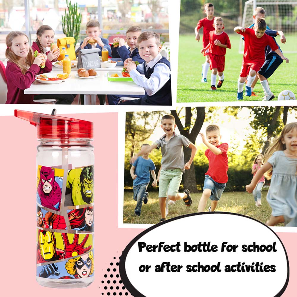 Fringoo - Plastic Bottle With Straw - Avengers - 580 ml