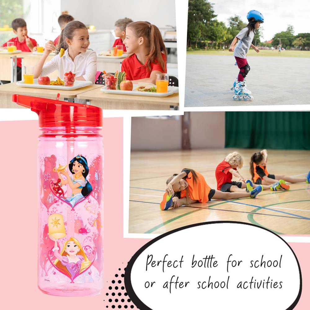 Fringoo - Plastic Bottle With Straw - Disney Princess - 580 ml