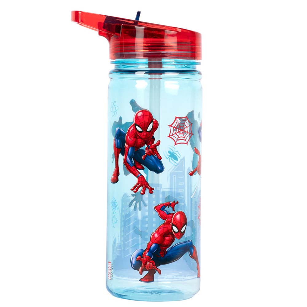 Fringoo - Plastic Bottle With Straw - Spiderman- 580 ml